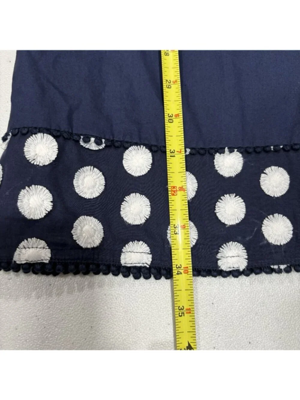 J Crew Bell Sleeve Polkadot Navy Blue Cotton Short Dress Size 6